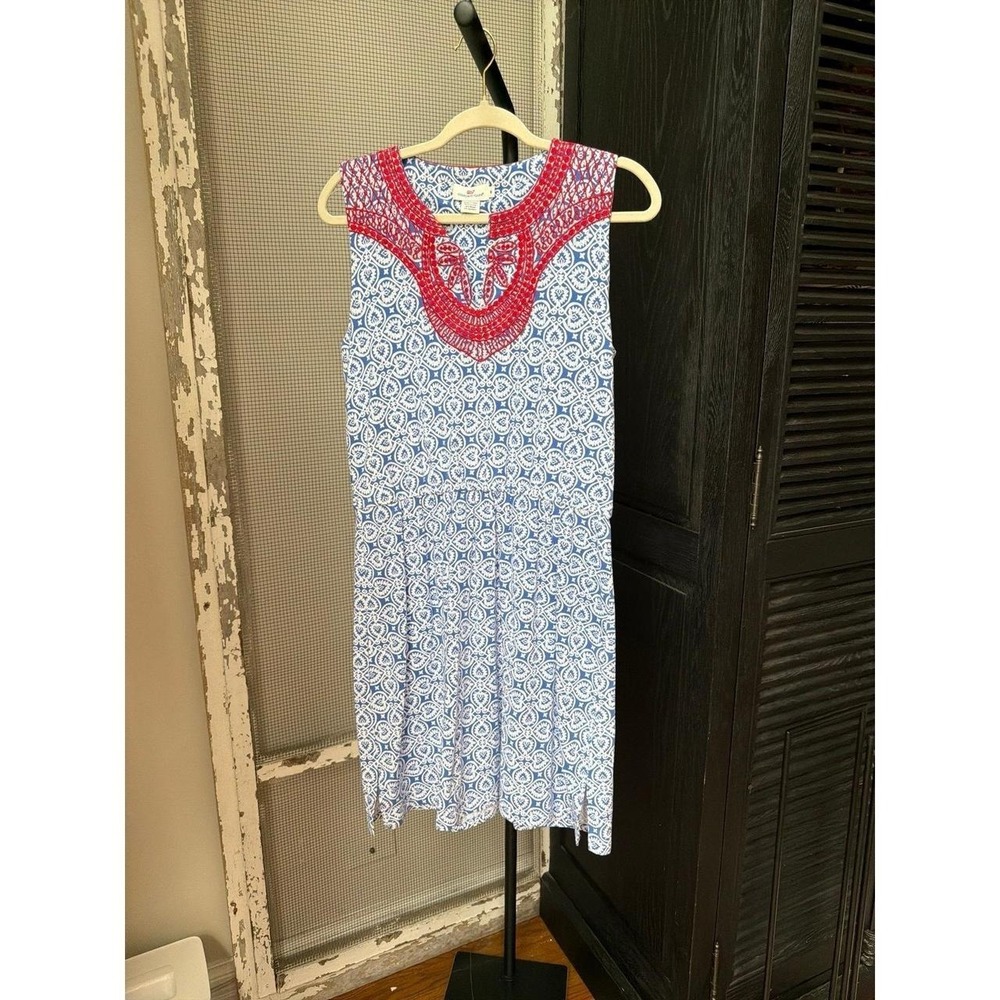 Vineyard‎ Vines sleeveless dress blue and white printed pattern woman's medium